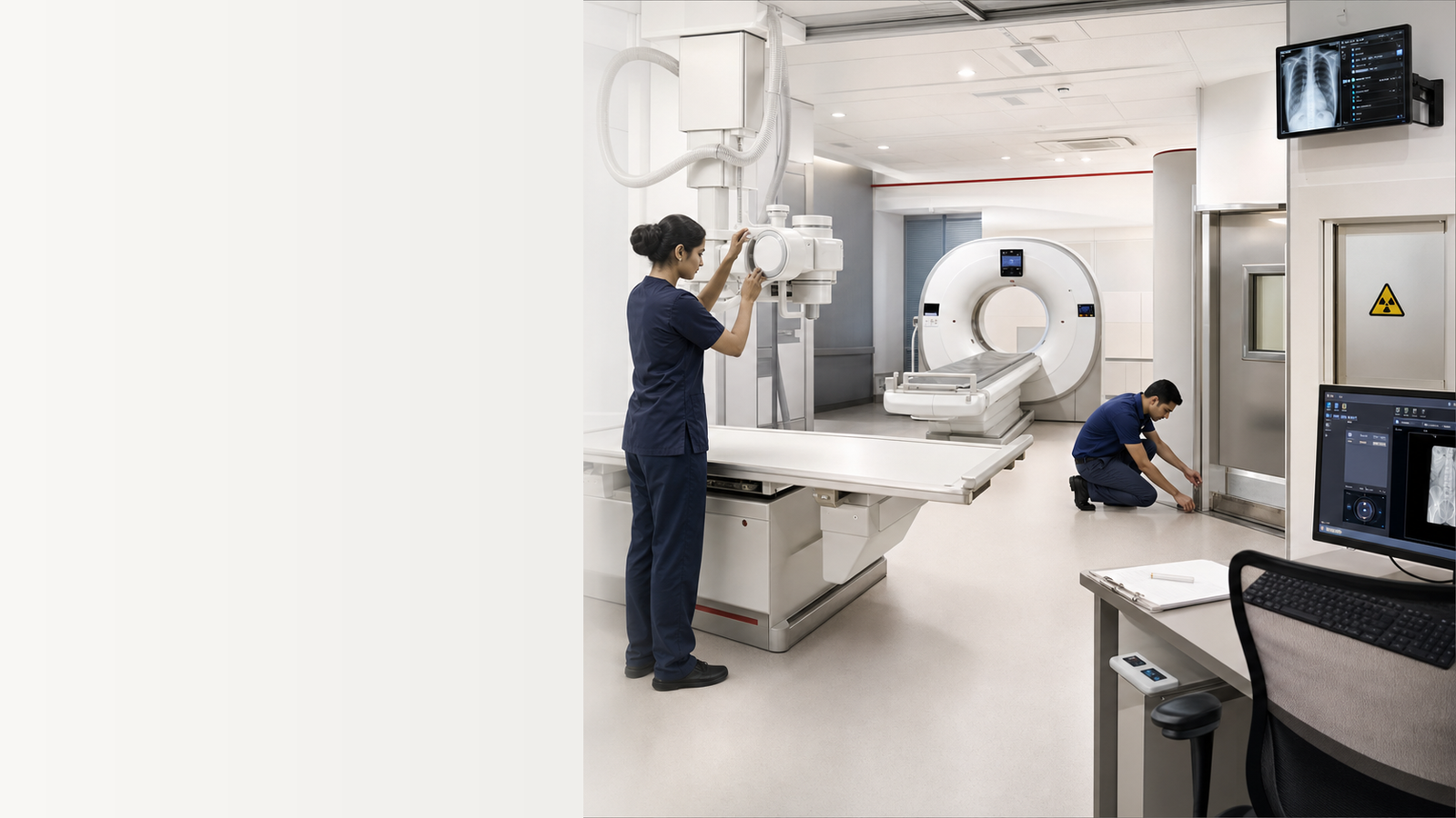 Biomedical engineer in an imaging environment